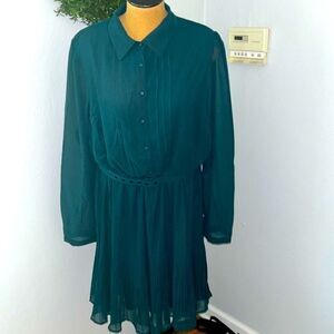 New classic City Chic Jade belted pleated dress size M/18
